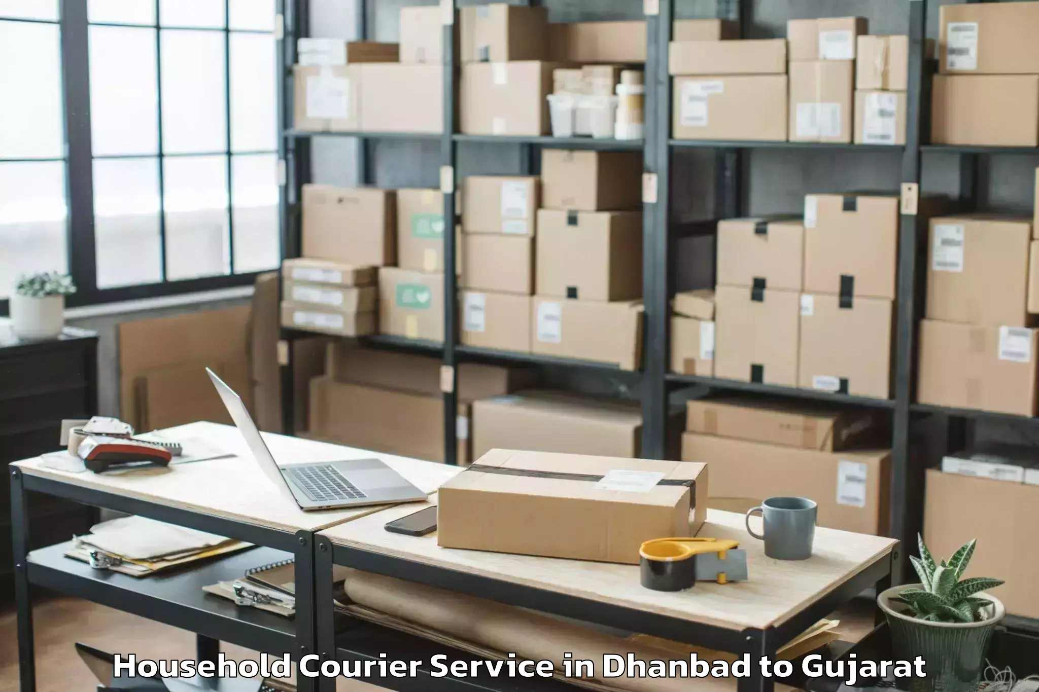 Easy Dhanbad to Mahuva Household Courier Booking